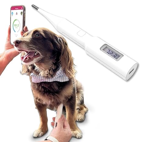 Pet Dog Cat Non-Invasive Underarm Digital Thermometer, Accurate Fever Detection, Highly Accurate and Fast, Easy to Use by Mella, Fear-Free Certified, Clinically Approved, Free App Required