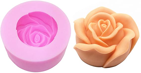 3D Rose Candle Mold - MoldFun 3D Flower Craft Art Silicone Mold for Handmade Soap, Bath Bomb, Lotion bar, Chocolate, Candle, Crayon, Wax