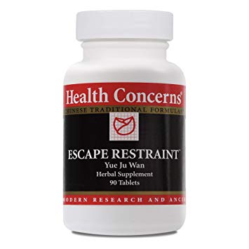 Health Concerns - Escape Restraint - Yue Ju Wan Chinese Herbal Supplement - Stress and Anxiety Relief - with Red Atractylodes Rhizome - 90 Tablets per Bottle