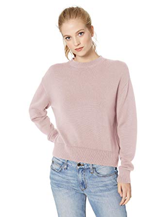 Daily Ritual Women's 100% Cotton Long-Sleeve Crewneck Sweater