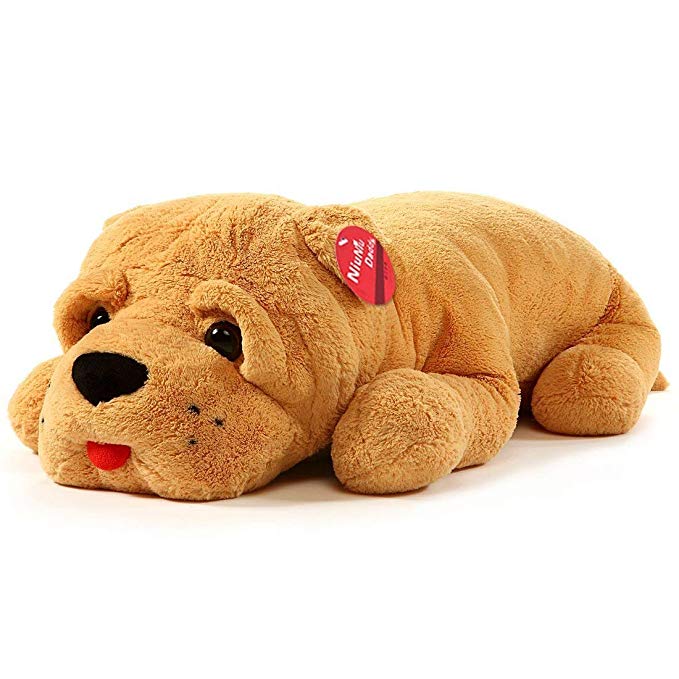Niuniu Daddy 38 Inches Giant Stuffed Animal Plush Dog Soft Toy, Large Stuffed Dog Plush Puppy Pillow for Home Office Decoration.