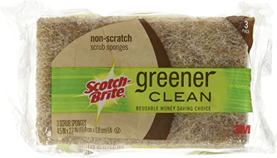 Scotch-Brite Greener Clean Non-Scratch Scrub Sponge, 3/Pack [Set of 2]2