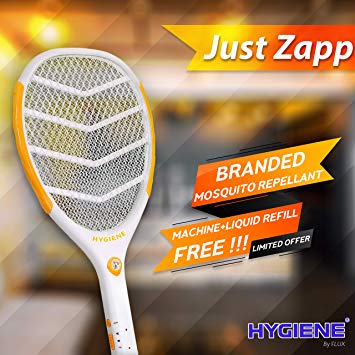 Hygiene JUST-ZAPP Mosquito Killer Racket Rechargeable Bat Mosquito Racket for Home