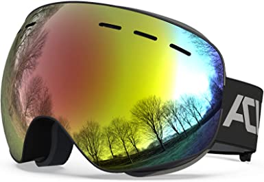 ACURE Ski Goggles, Snow Snowboard Goggles for Men Women Adult Youth, OTG - Over The Glasses with Anti Fog UV400 Protection