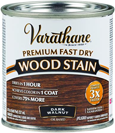 Varathane 262025 Premium Fast Dry Wood Stain, 1/2 Pint, Dark Walnut