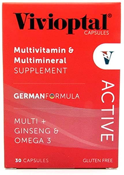 Vivioptal Active Multivitamin/Multimineral German Formula Multi Ginseng & Omega 3 30 Capsules