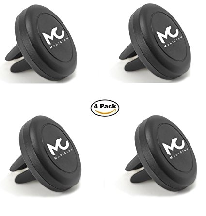 Magnetic Phone Mount - Magnetic Car Phone Holder With Air Vent Clip for Any Smartphone - By MobiClaw (4 - Pack)