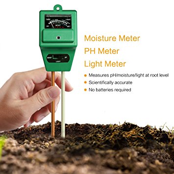 MacDoDo 3-in-1 Soil Moisture Meter, PH acidity and Light Tester, Plant Soil Tester Kit, Great For Garden, Farm, Lawn, Indoor & Outdoor (No Battery needed)