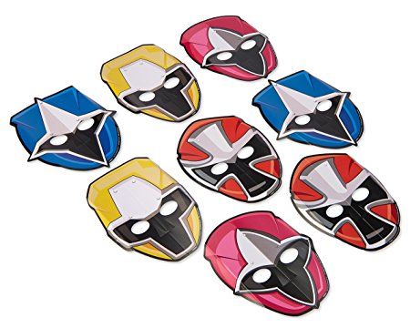 American Greetings Power Rangers Ninja Steel 8 Count Party Masks, Multicolor, One Size