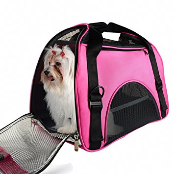All Cart Rose Red Four Breathable Mesh Pet Backpack