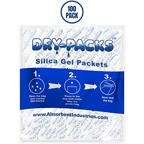 Absorbent Industries Dry-Packs Silica Gel in Cotton Dehumidifier Absorbs Moisture 1/2 Gram 1000PK