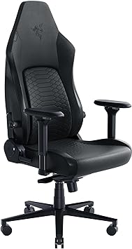 Razer Iskur V2 Gaming Chair: Adaptive Lumbar Support - Adjustable Lumbar Curve - High Density Foam Cushions - Reactive Seat Tilt &152-degree Recline - 4D Armrests - Synthetic Leather - Black