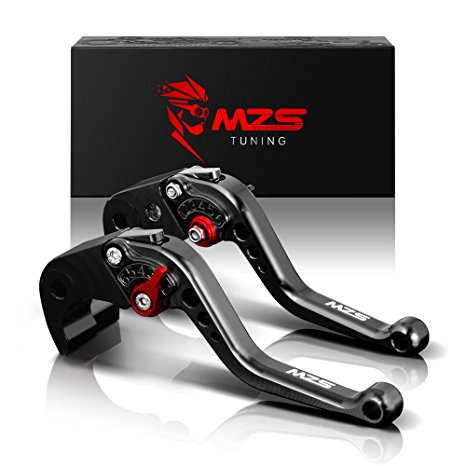 MZS Short Brake Clutch Levers for Kawasaki Z750R 2011-2012,Z1000 2007-2016,Z1000SX/NINJA 1000/Tourer 2011-2016,ZX6R/636 2007-2017,ZX10R 2006-2015 Black