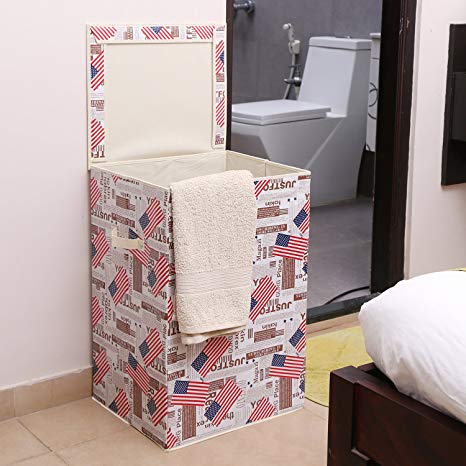 Kurtzy Foldable Laundry Basket Bin Organizer Container For Dirty Clothes Storage Kitchen Bedroom Bathroom Large Size 60Ltrs