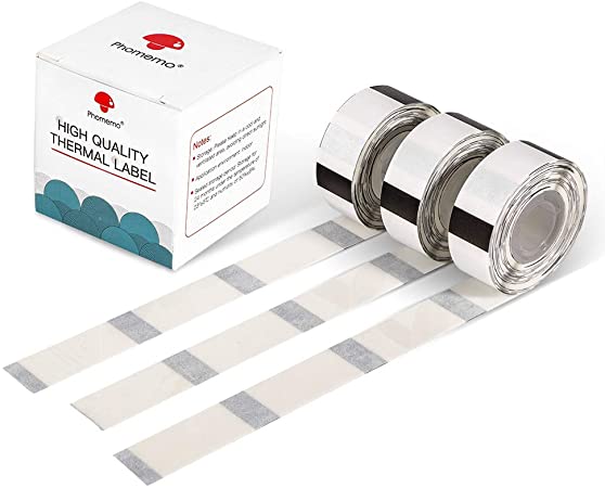 Phomemo D30 Thermal Label, self-Adhesive Transparen Label,14mm 30mm(1/2"1 1/8"), Compatible with PhomemoD30 Label Printer, 210 Labels/roll, 3 Rolls (Transparent Label)