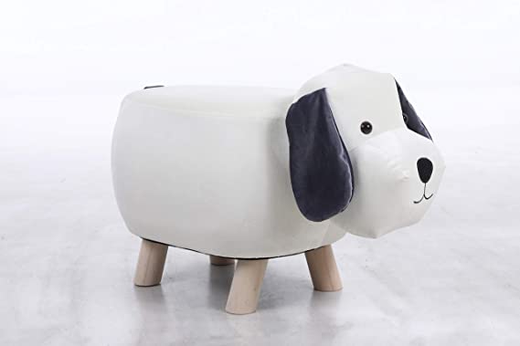 GTU Furniture Animal Ottoman Foot Stand and Wooden Legs (Ottoman Without Storage, Dog)