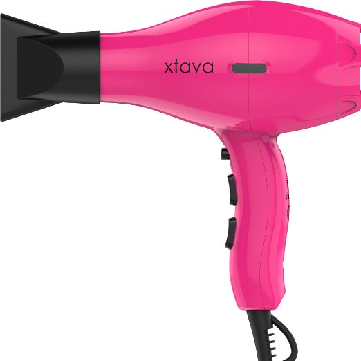 Peony 1875W Hair Dryer with Turbo JOHNSON Motor Professional Performance and Compact Design Pink by Xtava TM