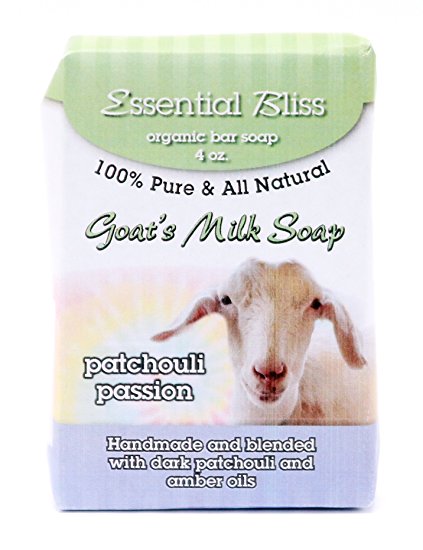 All Natural Handmade Goat Milk Soap Patchouli Passion - 4 Ounce Bar Good for your Skin Wonderful Fragrance. Full Refund if not Delighted!