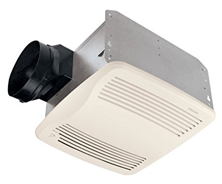 Broan QTXE110S Ultra Silent Humidity-Sensing Auto-On/Off Bath Fan, 110 CFM, White