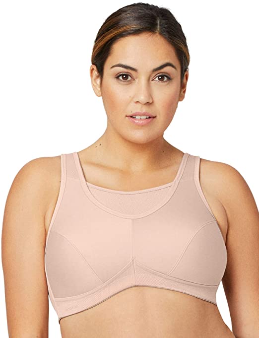 Glamorise Women's Full Figure No Bounce Plus Size Camisole Wirefree Back Close Sports Bra #1066