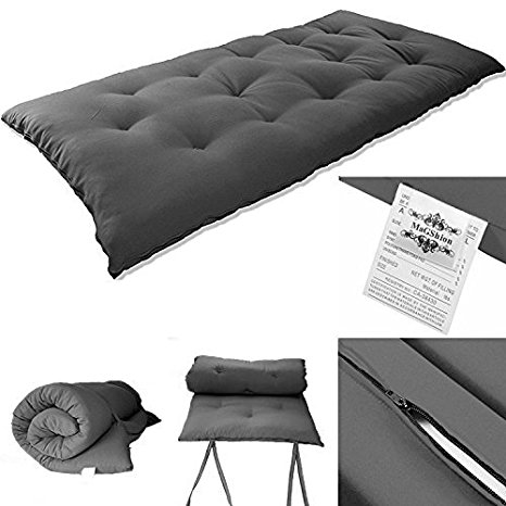 60"Wx80"Lx3"H Queen Size Japanese Mattress- Tatami Floor Mat, Thai Massage Bed, Floor Bed (Dark Gray)