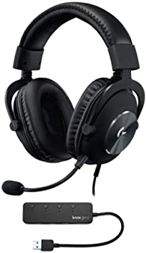 Logitech G Pro X Gaming Headset with Blue Voice Technology and Knox Gear USB Hub (2 Items)