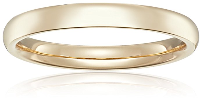 Standard Comfort Fit 18K Gold Wedding Band, 3mm