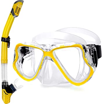 Greatever Dry Snorkel Set,Panoramic Wide View,Anti-Fog Scuba Diving Mask,Easy Breathing and Professional Snorkeling Gear for Adults