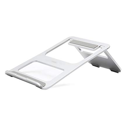 Mosiso Foldable Laptop Stand, Portable Aluminum Alloy Desk Cooling Stand Holder with Ajustable Bracket for iPad Pro/MacBook Air/MacBook Pro/Surface Pro and Other Laptop Notebook, Silver