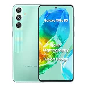 Samsung Galaxy M55s 5G (Coral Green,8GB RAM,128GB Storage) | 50MP Triple Cam| 5000mAh Battery| Snapdragon 7 Gen 1 | 4 Gen. OS Upgrade & 5 Year Security Update| Super AMOLED  Display| Without Charger