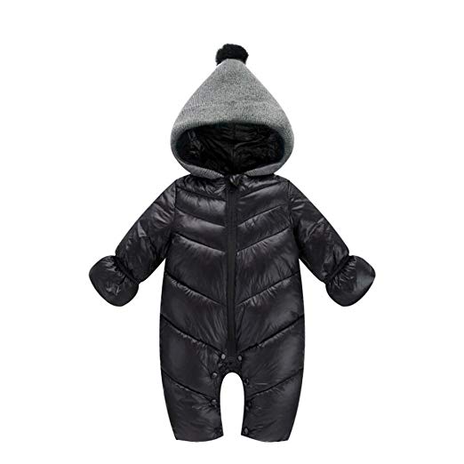 Genda 2Archer Unisex Baby Hooded Puffer Jacket Jumpsuit Winter Snowsuit Coat Romper