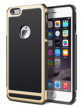 iPhone 6 Plus Case, DACHUI Apple iPhone 6S Plus Cover Slim Case Protective Double Color Back Shell Bumper Case Durable TPU Cover for iPhone 6/6S Plus (Black Gold)
