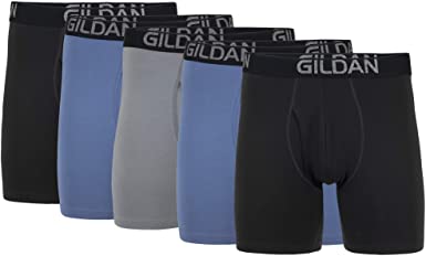 Gildan Mens Cotton Stretch Regular Leg Boxer Brief