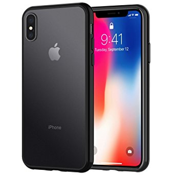 iPhone X Case, JETech Shock-Absorption Case Cover Bumper and Anti-Scratch Clear Back for iPhone X 5.8 Inch (Black)