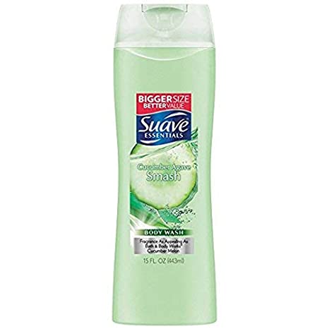 Suave Essentials Body Wash, Cucumber Agave Smash 15 oz Package of 3 bottles