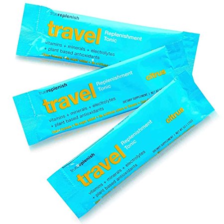 True Replenish Travel Vitamin Packets to Boost Immunity, Fight Jet Lag, Improve Circulation, Enhance Hydration, Anti Inflammatory & Recover from Travel Fatigue. Fits in your passport, 3 Count