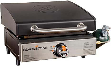 Blackstone 1814 Tabletop Griddle-17 Inch Propane Gas Hood Portable Flat top 17” Griddle-Rear Grease Trap for Kitchen, Camping, Outdoor, Tailgating, or Picnicking, 17 Inch, Black