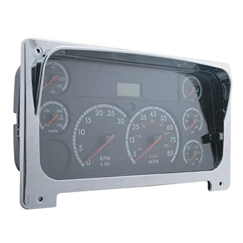 Chrome Center Gauge Cluster Cover With Visor Fits Freightliner Columbia