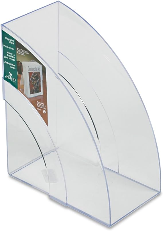 Rubbermaid 96502ROS Optimizers Deluxe Plastic Magazine Rack 5 1/4 x 9 x 11 1/8 Clear