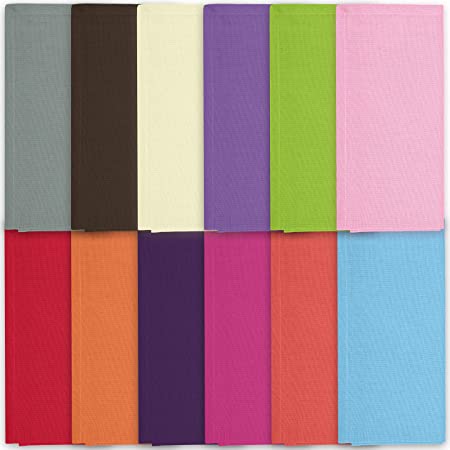 Cotton Dinner Napkins Cloth 20 x 20 100% Natural Bulk Linens for Dinner, Events, Weddings - Berry, Lime, Ming Red, Stone, Brown, Lavender, Grape, Orange, Sky Blue, Pink, Red & Cream, Set of 12