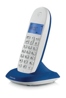 MOTOROLA C1001LBI COLOURFUL CORDLESS PHONE WHITE- ROYAL BLUE
