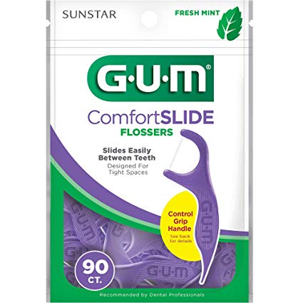 GUM Comfort Slide Flossers, Fresh Mint, 90 Count