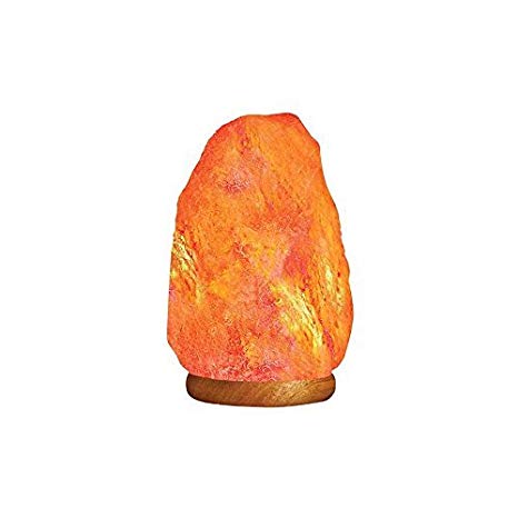 HemingWeigh Natural Himalayan Rock Salt Lamp 6-7 lbs with Wood Base, Electric Wire & Bulb