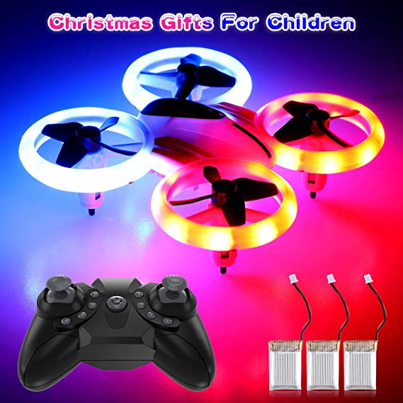 Mini Drones for Kids Beginners 3 Batteries RC Helicopter Quadcopter Boys and Girls Small RC Drones Mini Quadcopter with LED Lights Auto Hovering 3D Flip Headless Mode