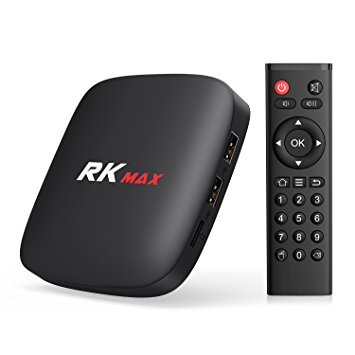 TICTID [2GB DRR3/16GB EMMC] RK MAX Android 6.0 TV Box Quad-Core 4K HD Output/ H.265 Hardware Video Decode 10/100M Ethernet/2.4G WIFI/ Bluetooth 2.1 Smart TV Box