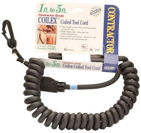 Coleman Cable 01220-02 16/3 1-5-Feet Coilex TM Coil Cord with Belt Clip