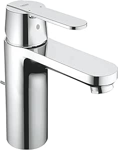 GROHE Robinet de salle de bains lavabo Get, mitigeur avec tirette de vidage, bonde incluse, robinet mousseur économique d'eau, installation facile, taille M, chromé, 23454000 (Import Allemagne)