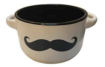 Untold Goods Mustache Shaving Bowl - Ceramic Shave Soap Mug with Handles