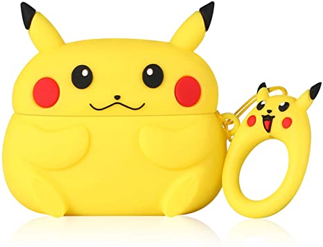 Coralogo Case for Airpods Pro/for Airpods 3 Cute, 3D Animal Fashion Character Soft Silicone Cartoon Airpod Skin Funny Fun Cool Keychain Design Kids Teens Girls Boys Cover Cases Air pods 3 (Hug Pika)