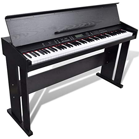 vidaXL Classic 88 Keys Electronic Piano Electric Keyboard Digital LCD w/Music Stand